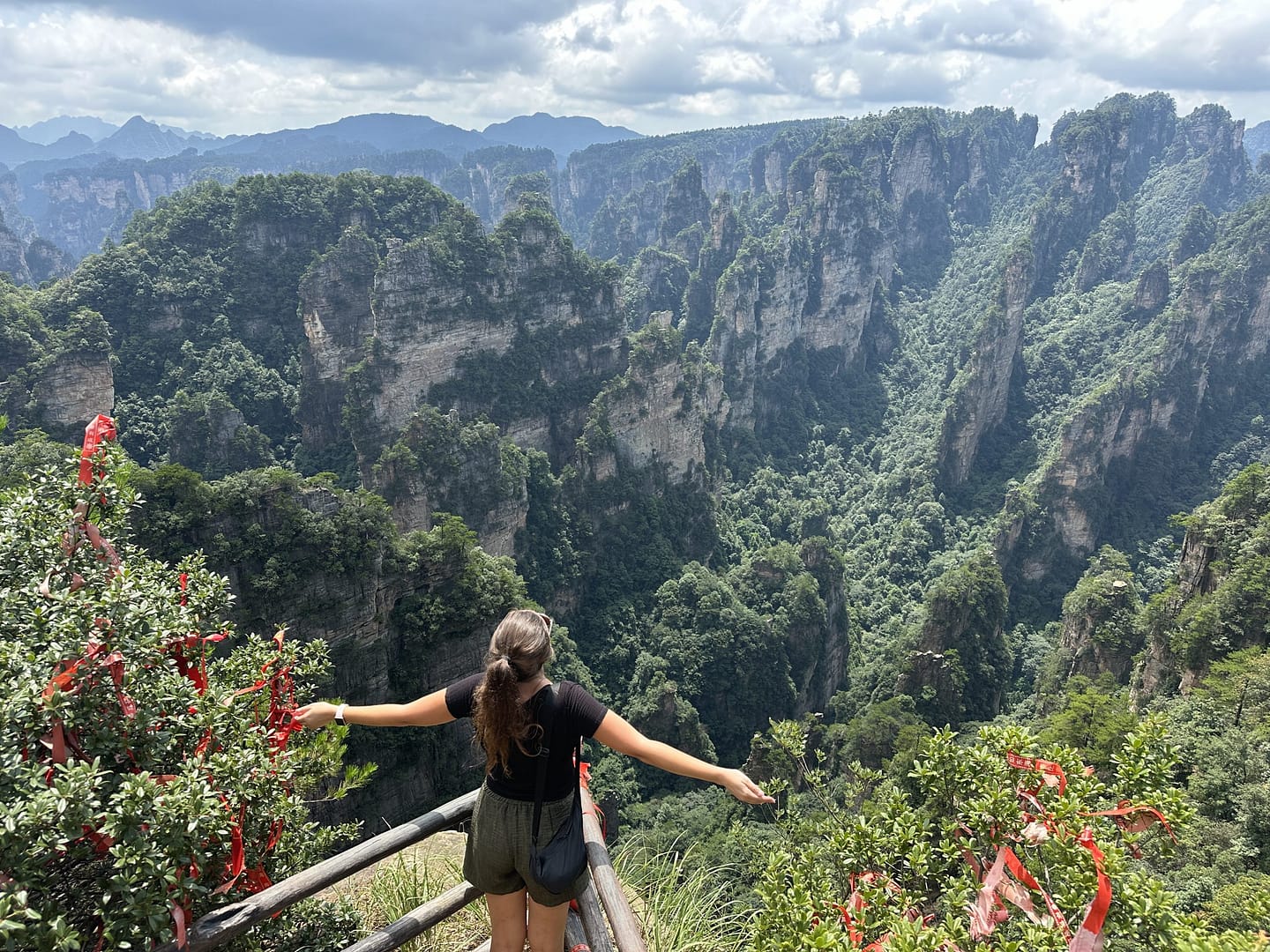Sarah overlooking the stunning scenery in Zhangjiajie National Park