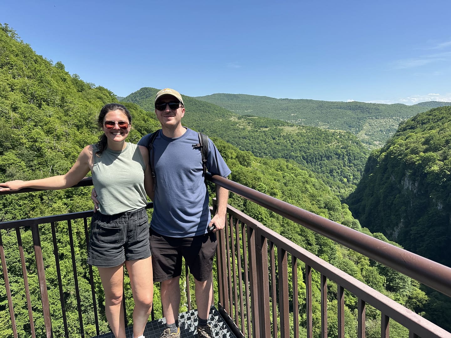 Suspension walkway over Okatse Canyon
