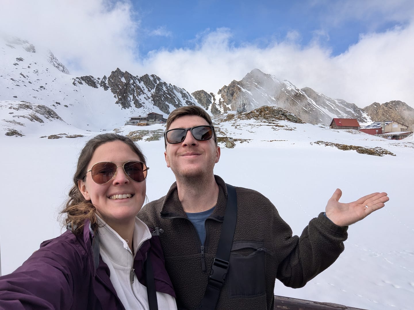 Frozen Balea Lac in the Carpathian Mountains, Romania. Discovered on our road trip by accident.