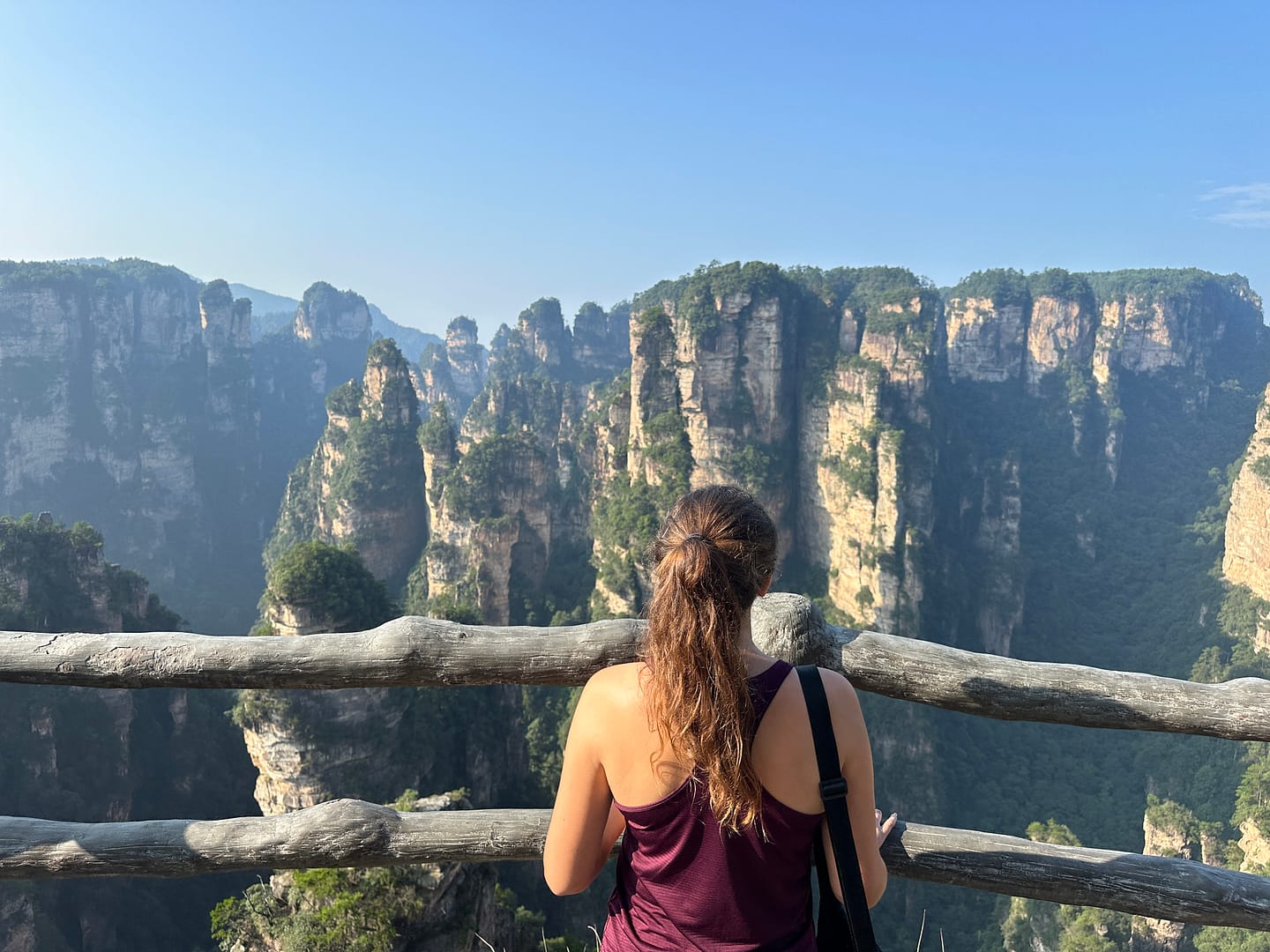 Sarah overlooking the avatar floating mountains