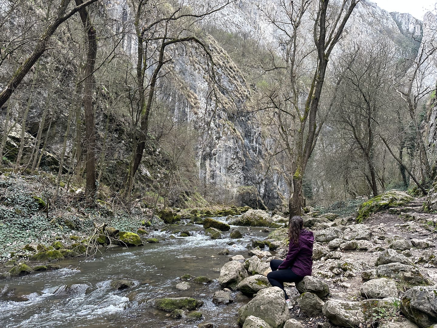 Hiking trail through Cheile Turzii Gorge near Turda. An ideal stop for a driving trip through Romania.