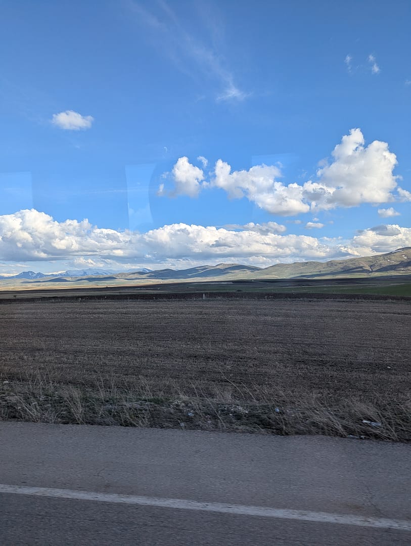 Scenic views of Turkey’s landscape as Sarah and Callum travel toward the Turkey-Georgia border