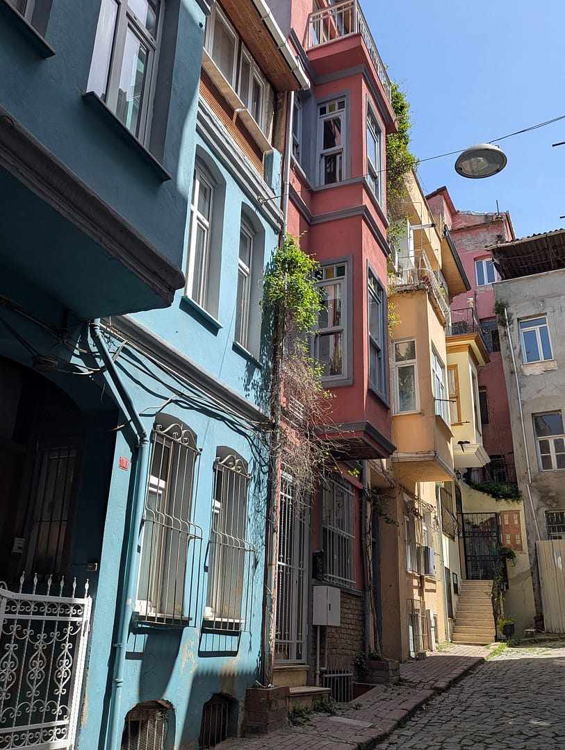 Vibrant, colorful houses in Istanbul’s Balat neighborhood, a top thing to do for visitors.