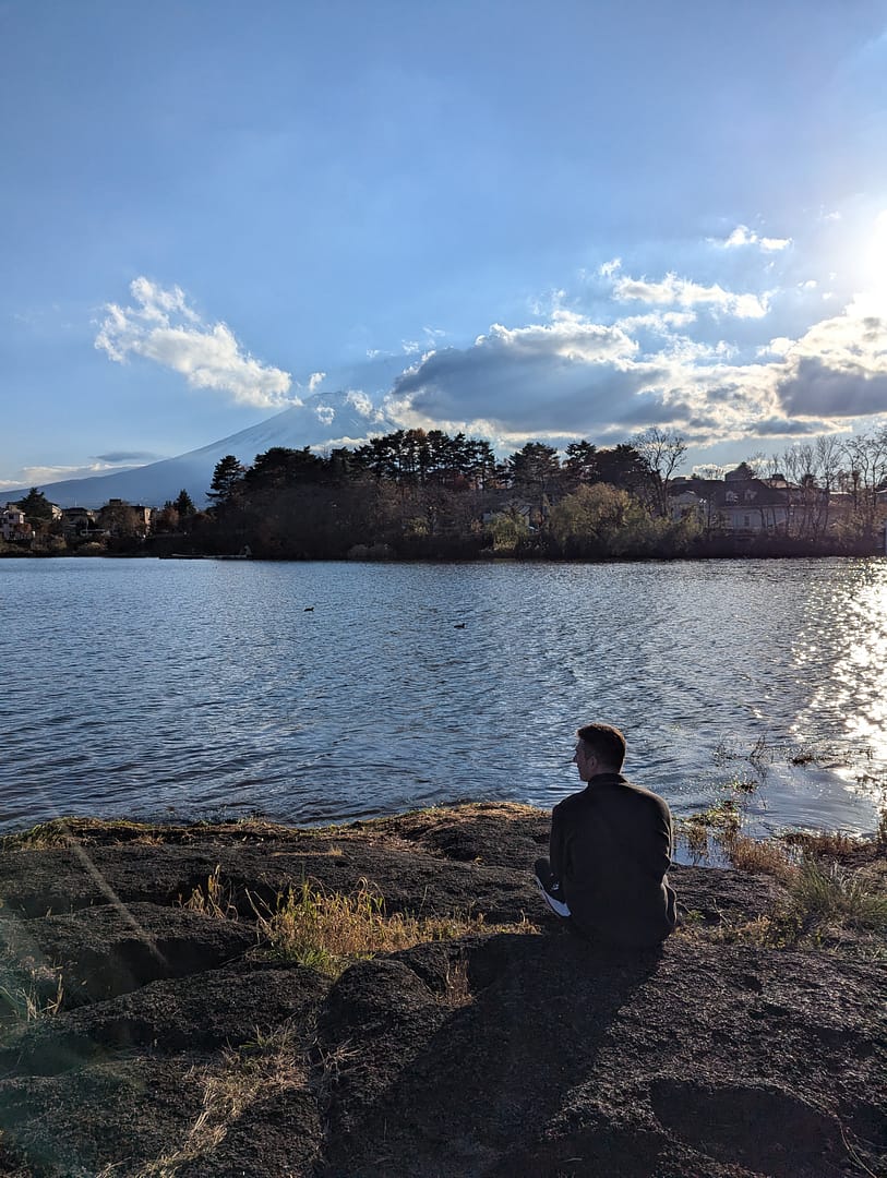 Callum overlooking Lake Kawaguchiko on our Mount Fuji trip