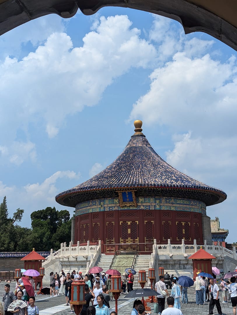 The Temple of Heaven in Beijing, China, with its iconic blue-roofed hall.