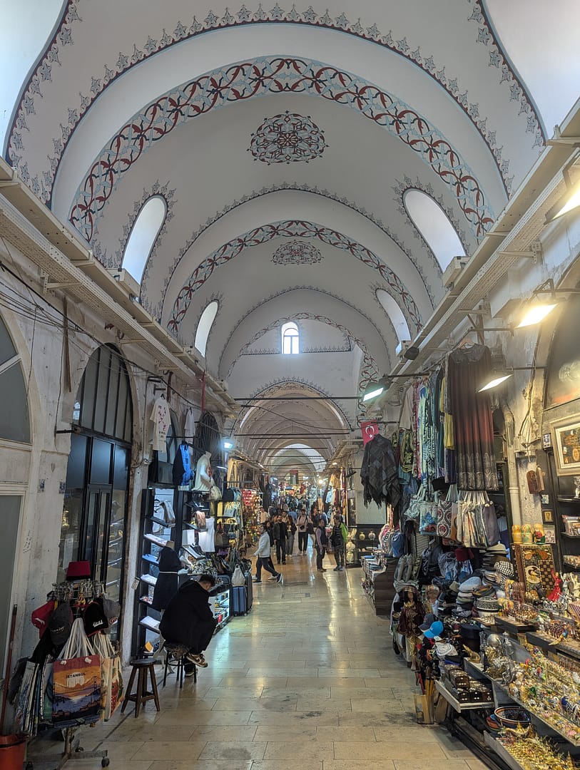 Exploring the vibrant Grand Bazaar, one of the top things to do in Istanbul, filled with shops, spices, and local crafts.