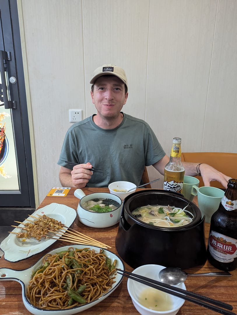A selection of Beijing dishes served in a restaurant.