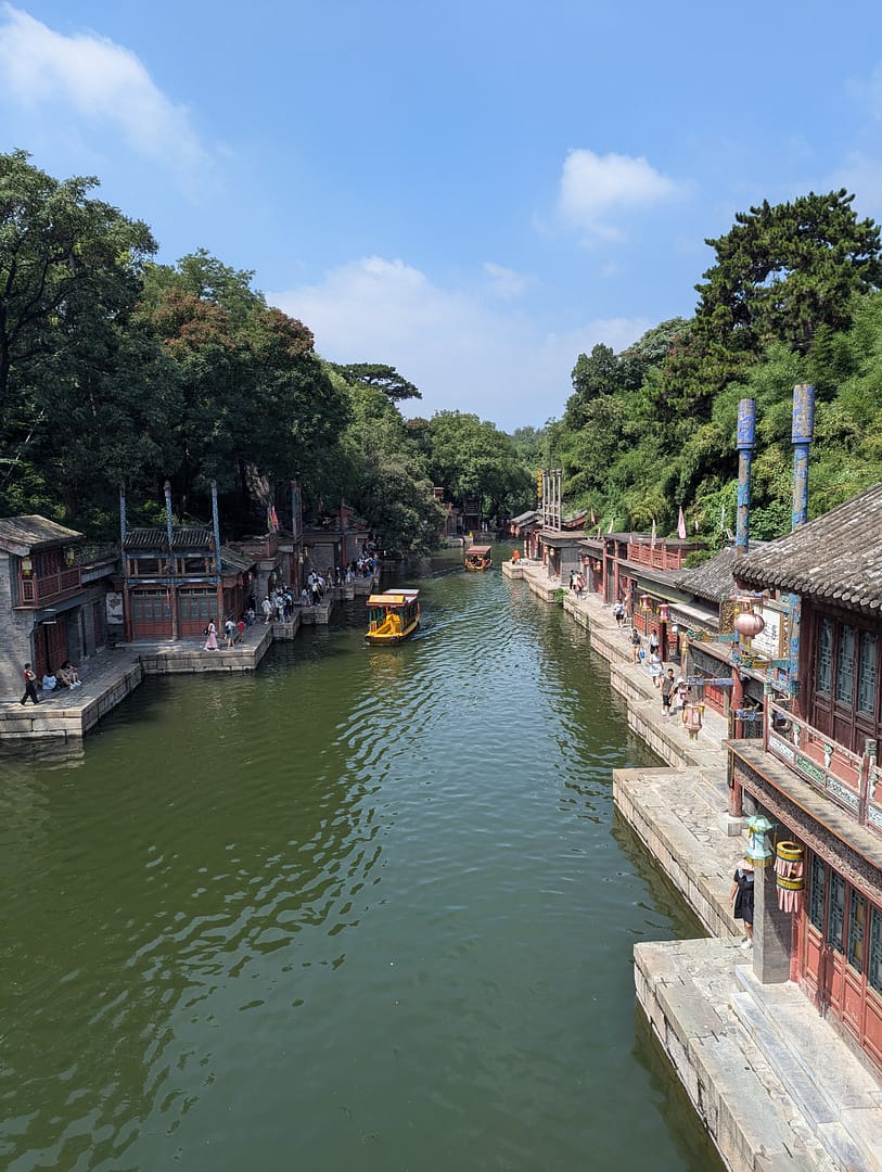 Traditional boat on Kunming Lake at the Summer Palace in Beijing, China