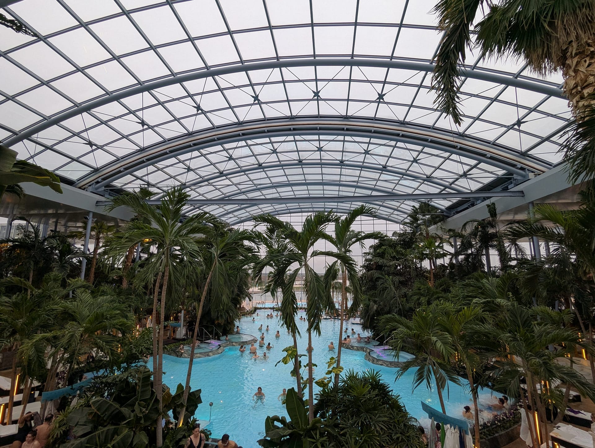 Therme Bucharest, one of Europe’s largest spas. With pools, saunas, and wellness areas.
